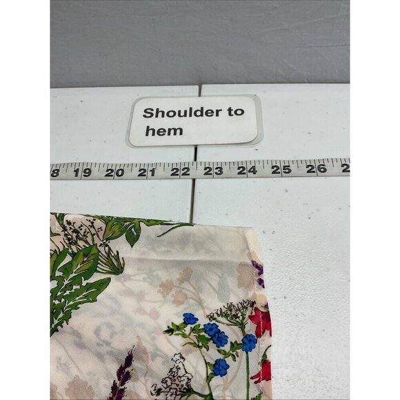 Maje Off White Silk Women's Blouse Top Size 1 Small Floral v neck feminine Flowy - Picture 5 of 8